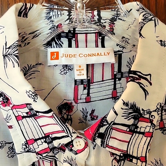 Jude Connally Chinoiserie pattern button down, size S - Picture 4 of 5